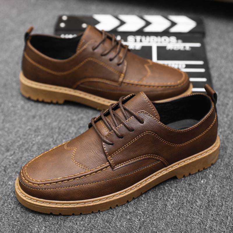 Leatherworking Classic - Sepatu kasual pria bermerek sepatu kulit