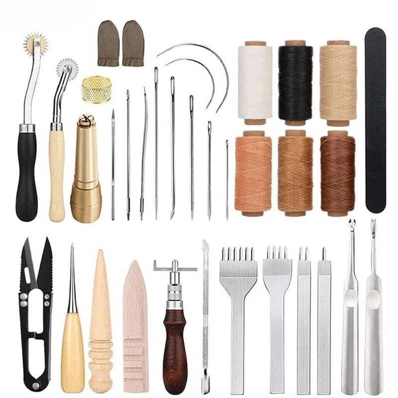 Leatherwork Beginner Tools - 25Pcs Peralatan Kerja Kulit Untuk Pemula