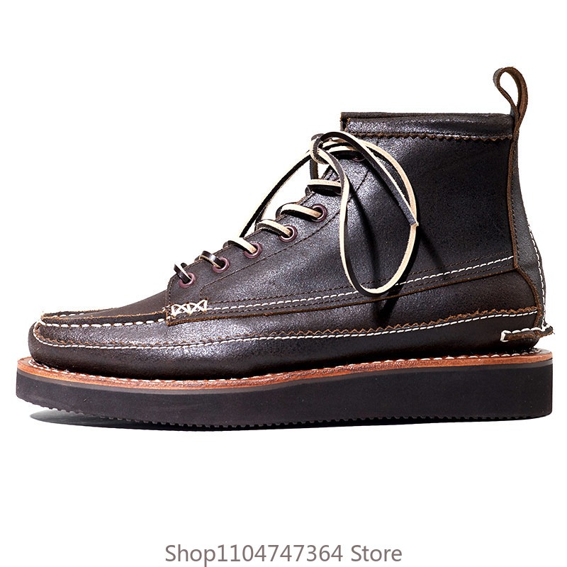 Leatherworking Classic - Sepatu High Top Klasik Retro Amerika