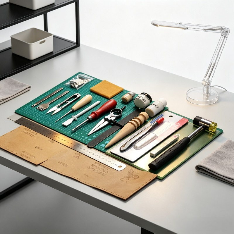 Leatherwork Beginner Tools - Perlengkapan Pemula Kerja Kulit DIY, Peralatan