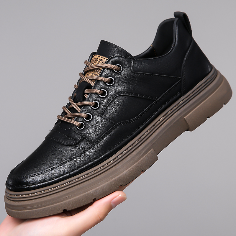 Leatherworking Classic - Sepatu pria berhak tebal gaya klasik