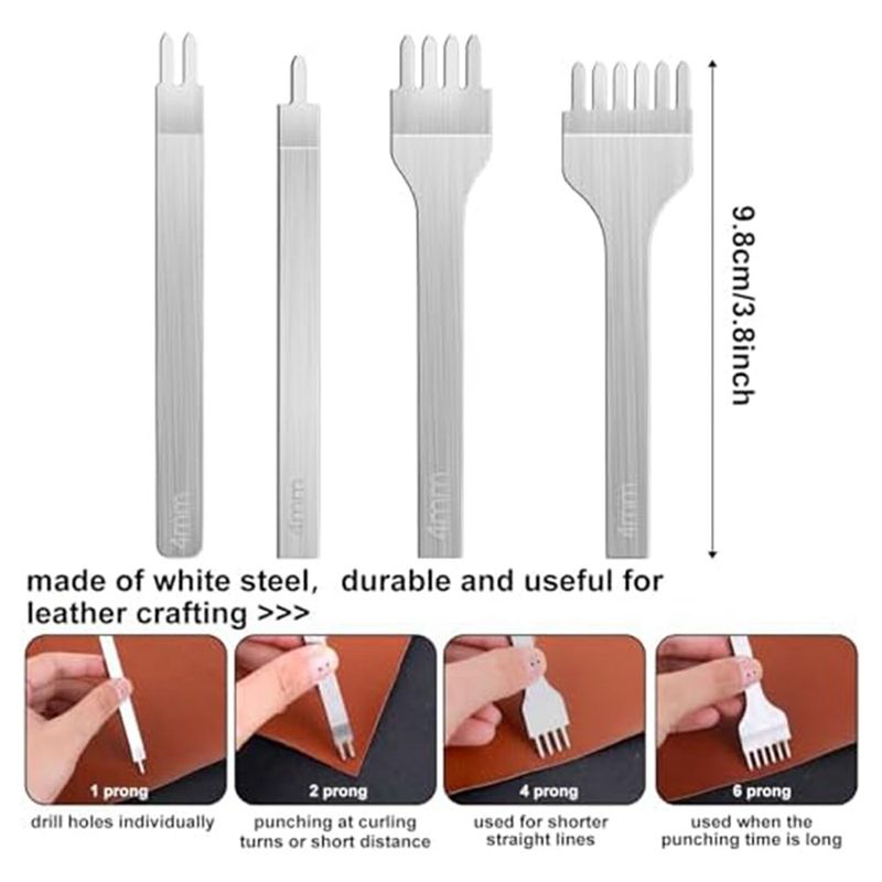 ABHI-14Pcs Peralatan Kerja Kul - Leatherwork Beginner Tools ulasan dan harga