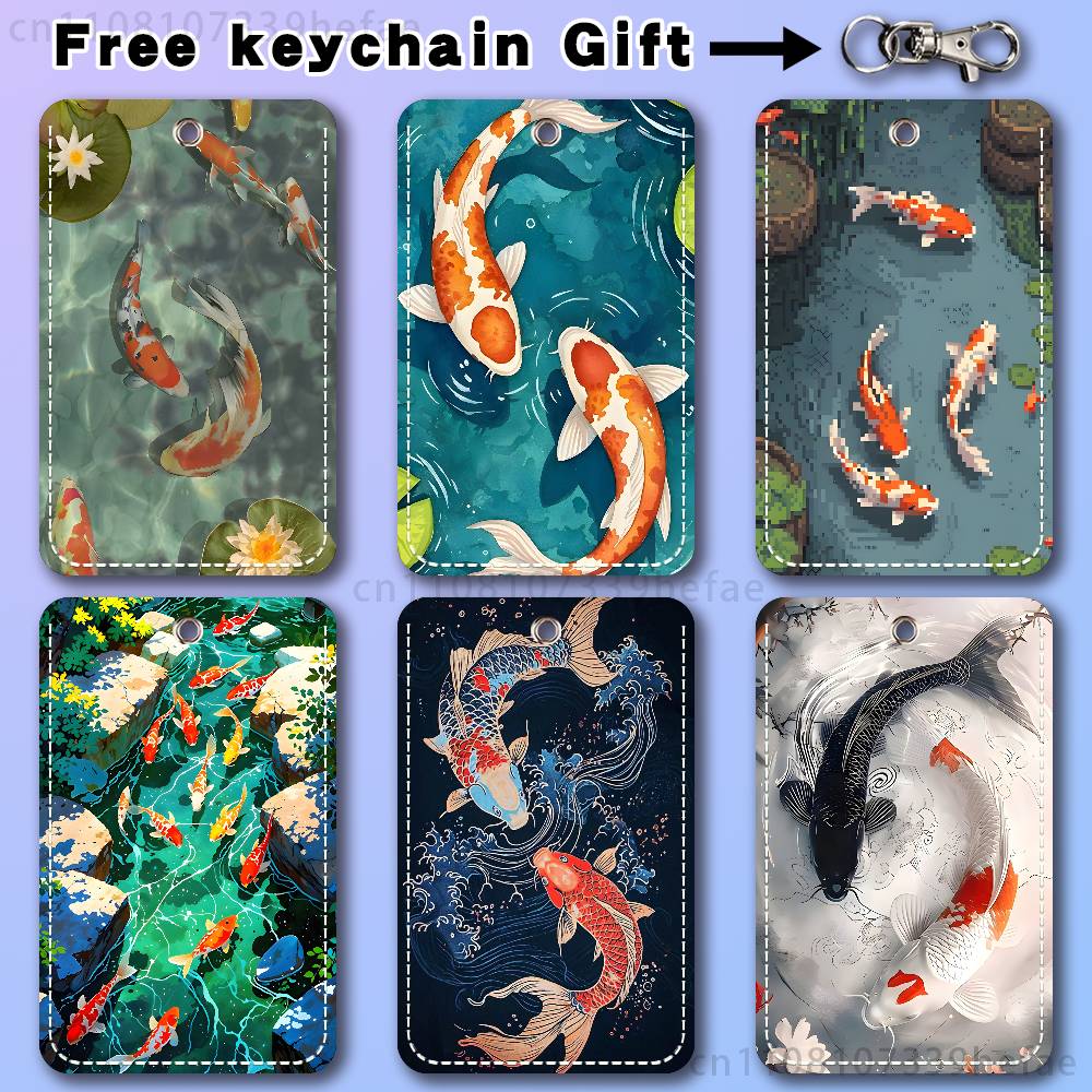 Tempat Kartu Lukisan Ikan Koi  - Leather Work In Art ulasan dan harga