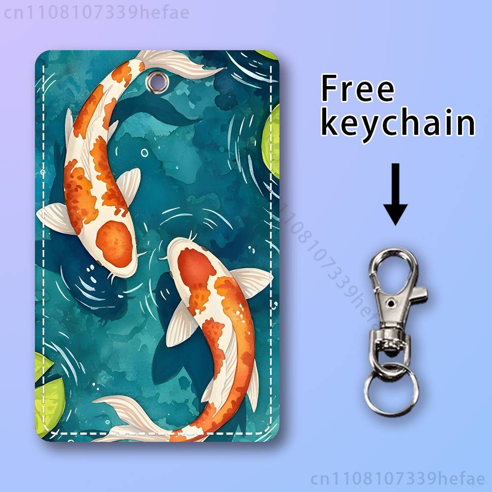 Tempat Kartu Lukisan Ikan Koi  - Leather Work In Art ulasan dan harga
