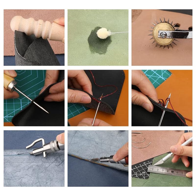 AB08-Perlengkapan Alat Kerja K - Leatherwork Beginner Tools ulasan dan harga