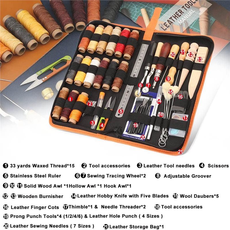 AB08-Perlengkapan Alat Kerja K - Leatherwork Beginner Tools ulasan dan harga