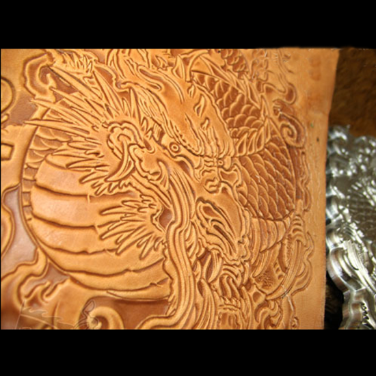 Alat ukir kulit motif naga, de - Unique Leather Work ulasan dan harga